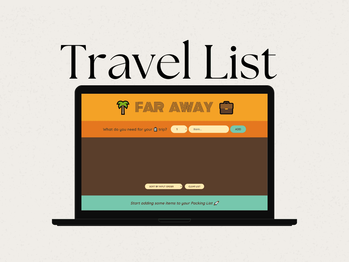 Travel List App — Personal interface